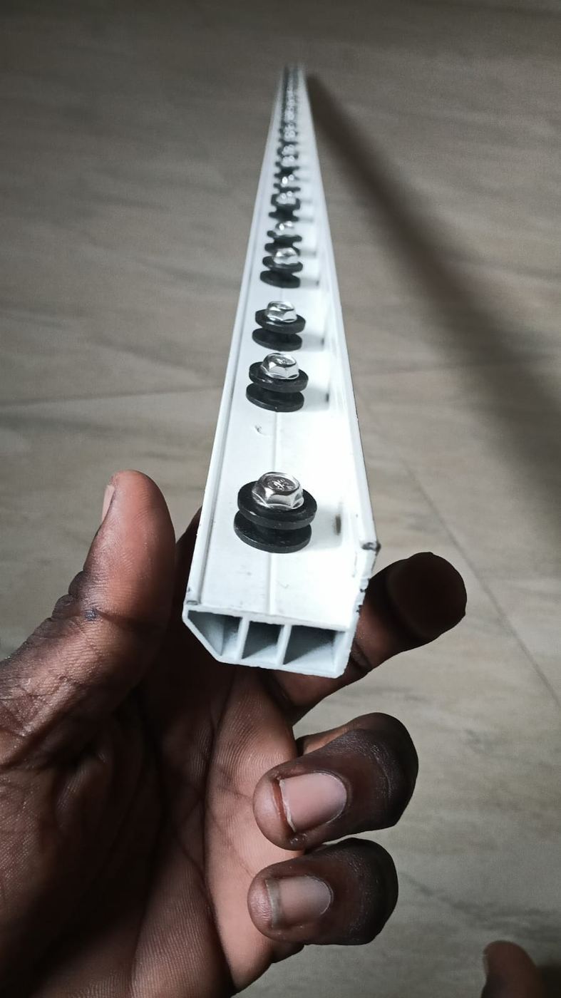 Aluminium invisible grill track with cable tensioning rollers